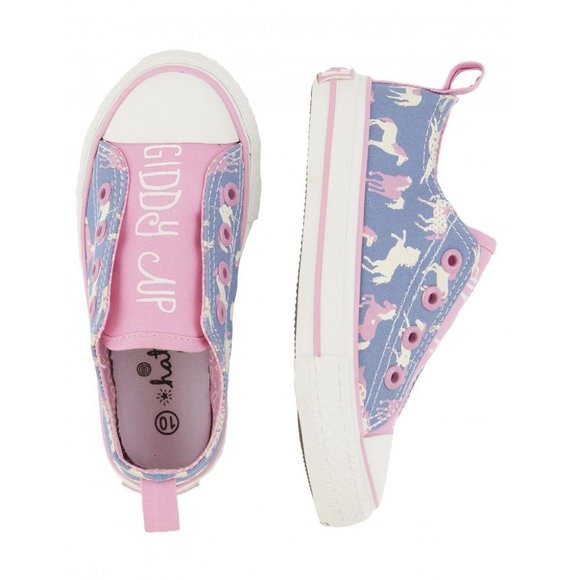 Hatley Other - Hatley Hearts & Horses Canvas Slip-On Sneakers